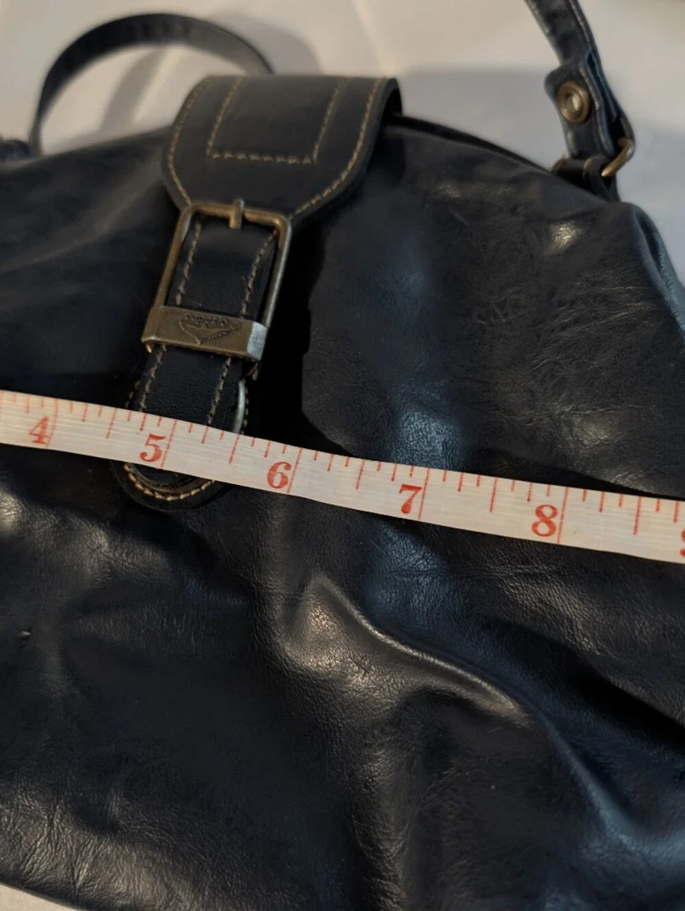 Vintage Capezio Navy Blue Slouchy Frame Crossbody Doctor Satchel Bag